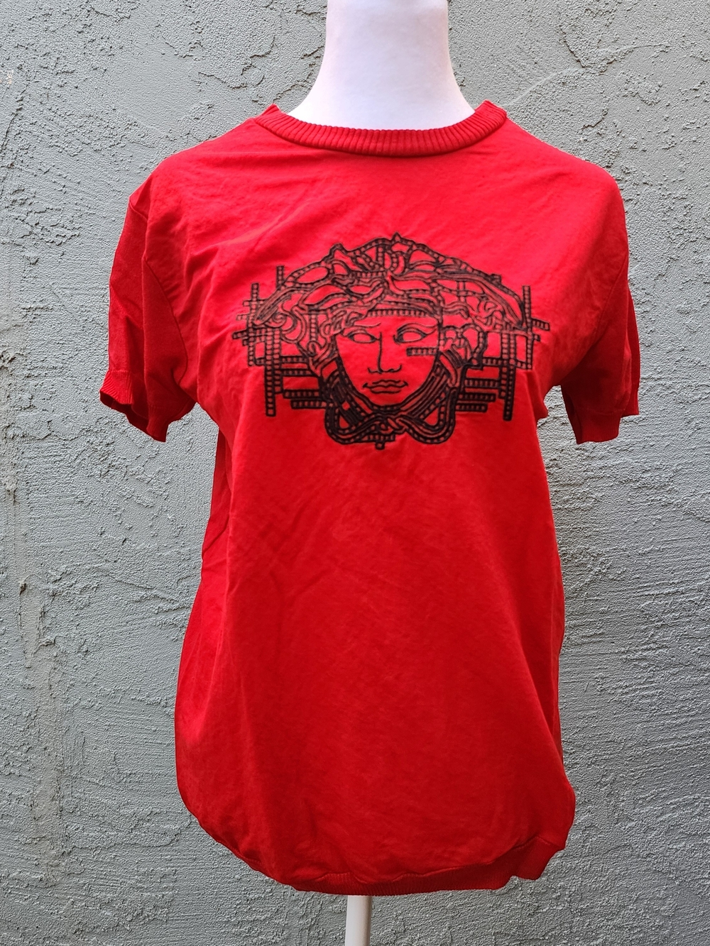 M² Red Medusa Graphic T-Shirt Crew Neck Plus Size 4XL - Picture 1 of 6
